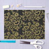 Papier Mousseline Faux Gold Parties scintillant Doodle Flowes sur le (Artisanat)