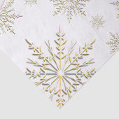 Papier Mousseline Faux Gold Snowflics sur blanc (Détail)