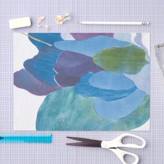 Papier Mousseline Faux Indigo I (Artisanat)