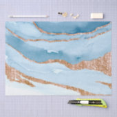 Papier Mousseline Faux Marbre Bleu Or Enveloppement, Découpage, Arti (Artisanat)