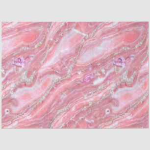Papier Mousseline Faux Marbre Rose Texture Avec Parties scintillant 