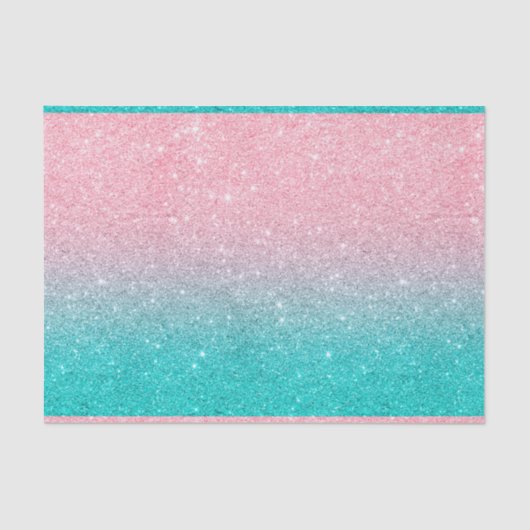 Papier Mousseline Faux parties scintillant turquoise et rose (Recto)