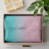 Papier Mousseline Faux parties scintillant turquoise et rose (Cadeau)