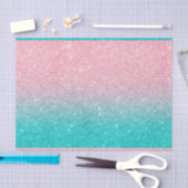 Papier Mousseline Faux parties scintillant turquoise et rose (Artisanat)