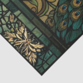 Papier Mousseline Faux Stained Glass Twin Mirrored Peacocks (Détail)