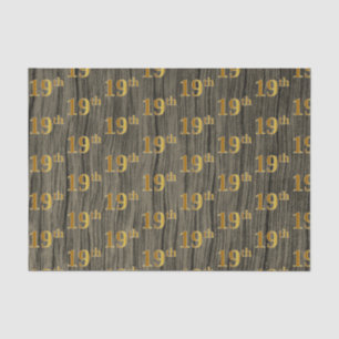 Papier Mousseline Faux Wood, Faux Gold 19th (dix-neuvième) Event