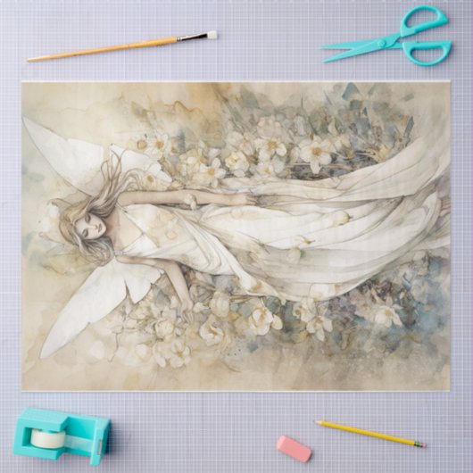 Papier Mousseline Fée blanche (Artisanat)