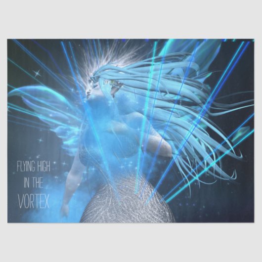 Papier Mousseline Fée Bleue Dans Le Papier Tissu De Découpage Vortex (Recto)