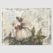 Papier Mousseline Fée botanique vintage avec Script antique (Recto)