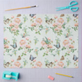 Papier Mousseline Fée cachée Floral Bleu rose libellule Papillon (Artisanat)
