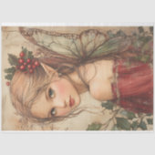 Papier Mousseline Fée de Noël avec découpage Holly & Red Berries (Recto)