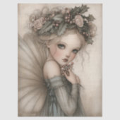 Papier Mousseline Fée de Noël Whimsical Holly & Berry Decoupage (Recto)