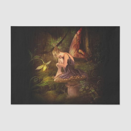 Papier Mousseline fée des champignons (Recto)