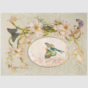 Papier Mousseline Fée Enchanted Garden Fleur Papillon Découpage