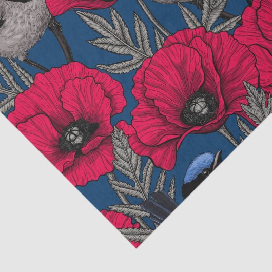 Papier Mousseline Fée et pavots (Détail)