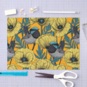 Papier Mousseline Fée et pavots en jaune (Artisanat)