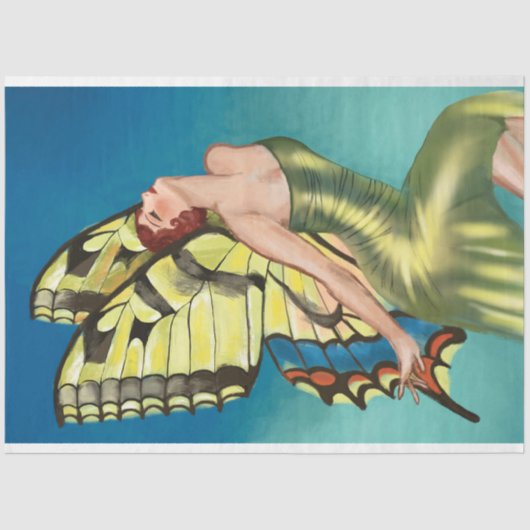 Papier Mousseline Fée étonnante WT Benda Fairies Fae Decoupage (Recto)