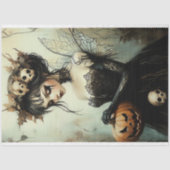 Papier Mousseline Fée gothique d'Halloween avec des crânes et Citrou (Recto)