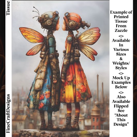 Papier Mousseline Fées Cute Steampunk colorées EK6L Découpage