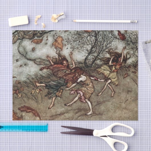 Papier Mousseline "Fées d'automne" par Arthur Rackham (Artisanat)