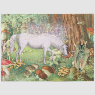 Papier Mousseline Fées Enchanted Forest Woods Unicorne Découpage T