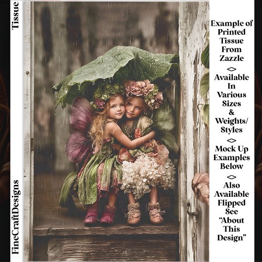 Papier Mousseline Fées Hydrangea Enchantées En Pluie Découpage ED2R