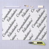 Papier Mousseline Félicitations Black & White Texte bilingue (Artisanat)