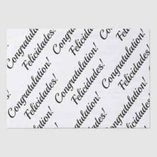 Papier Mousseline Félicitations Black & White Texte bilingue