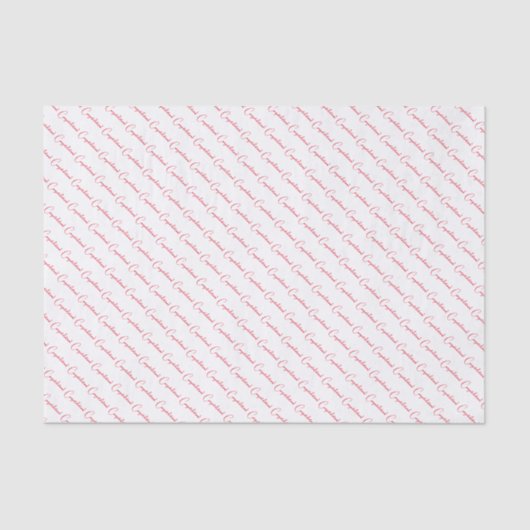 Papier Mousseline Félicitations chic script typographie emballage ca (Recto)