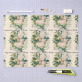 Papier Mousseline Félicitations de mariage Ajouter des noms Rose Éph (Artisanat)