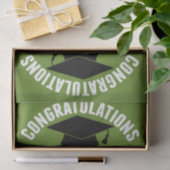 Papier Mousseline Félicitations Diplômé - Green Black Graduation (Cadeau)