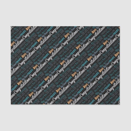 Papier Mousseline Félicitations Mots De Typographie Moderne (Recto)