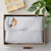 Papier Mousseline Feline fin au soleil - Chat Tropical relaxé (Cadeau)