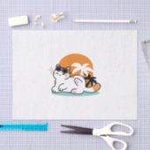 Papier Mousseline Feline fin au soleil - Chat Tropical relaxé (Artisanat)