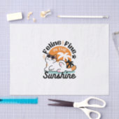 Papier Mousseline Feline fin au soleil - Chat Tropical relaxé (Artisanat)