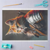 Papier Mousseline Feline guerrier chat couleurs vives découpage (Artisanat)