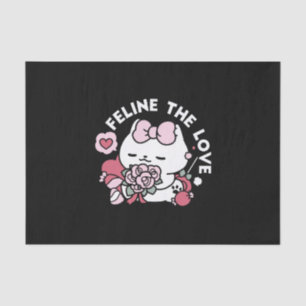 Papier Mousseline Feline the Love - Design de chat de la belle Valen
