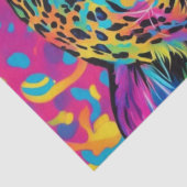 Papier Mousseline Feline vibrante : Découpage colorée de léopard arc (Détail)