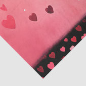 Papier Mousseline Feline Whimsical Pink & Red Love Heart Decoupage (Détail)