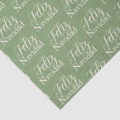 Papier Mousseline Feliz Navidad Green Modern Noël (Détail)