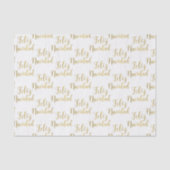 Papier Mousseline Feliz Navidad Joyeux Noël Gold (Recto)