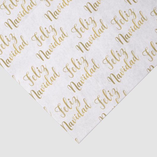 Papier Mousseline Feliz Navidad Joyeux Noël Gold (Détail)