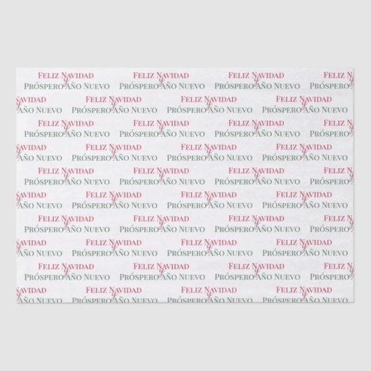 Papier Mousseline Feliz Navidad y Prospero Año Nuevo (Recto)