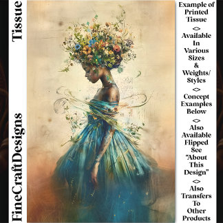 Papier Mousseline Féminine Afro-Américaine Éthérée CZ4L Découpage
