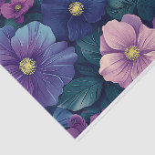 Papier Mousseline Feminine Florale violet et page de découpage rose (Détail)