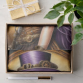 Papier Mousseline Feminine steampunk woman purple (Cadeau)