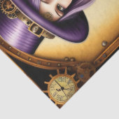 Papier Mousseline Feminine steampunk woman purple (Détail)