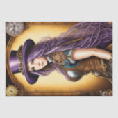 Papier Mousseline Feminine steampunk woman purple (Recto)
