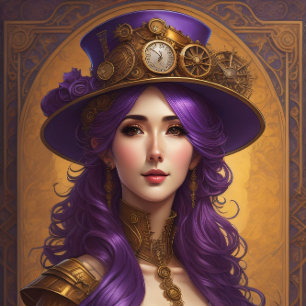 Papier Mousseline Feminine steampunk woman tissue paper Decoupage