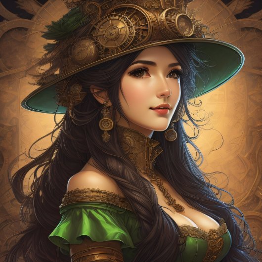 Papier Mousseline Feminine steampunk woman v8 tissue paper Decoupage